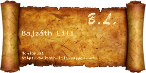Bajzáth Lili névjegykártya